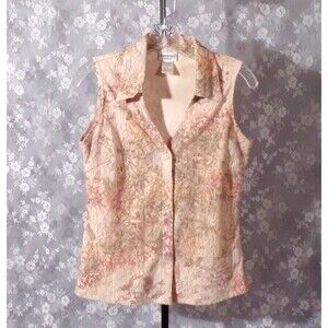 Vintage 90s Blouse 1990s Lace Sleeveless Collared Whimsigoth Boho Size Medium